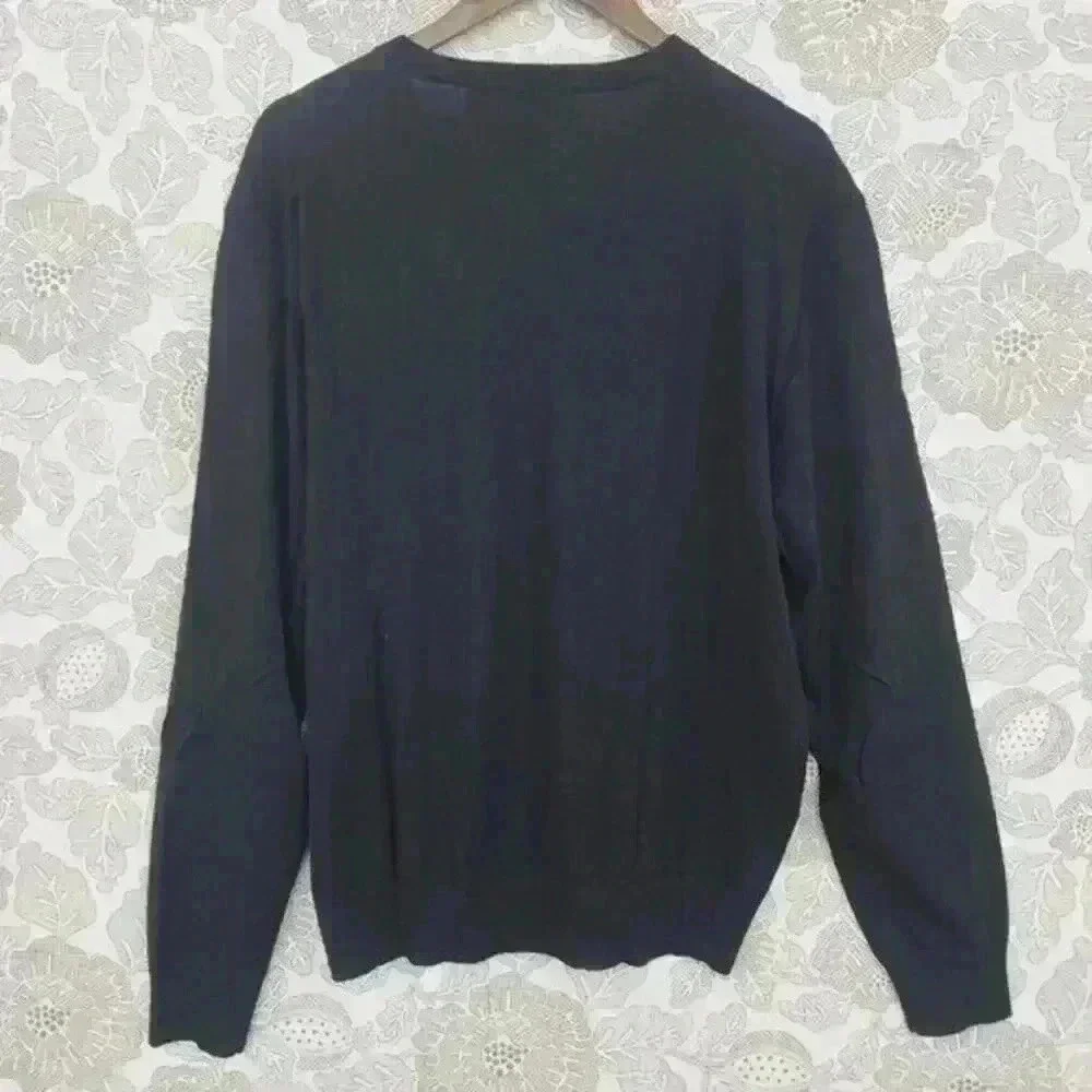 Vintage Polo by Ralph Lauren 100% Merino wool Men's Sweater XL V neck Black